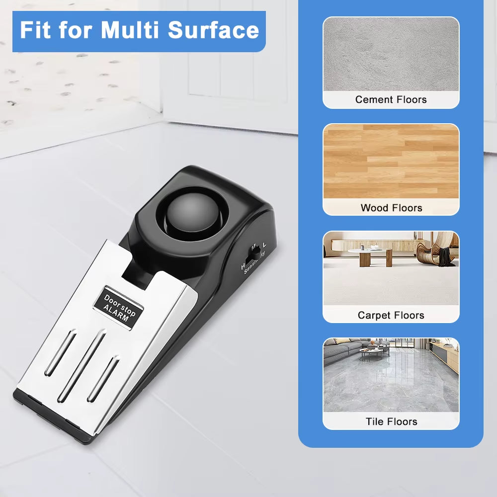 Door Stopper Security Alarm,Portable 120 Loud Entrance Alert Door Stop Alarm for Travel Home Apartment House